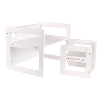 KiddyMoon Table Et Chaise pour Enfants Petit Bureau TC-002, blanc, Table: 61x44x44 cm/Chaise: 30x30x30 cm