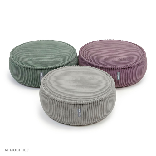 KiddyMoon Pouf enfant en mousse avec housse amovible, gris clair, L