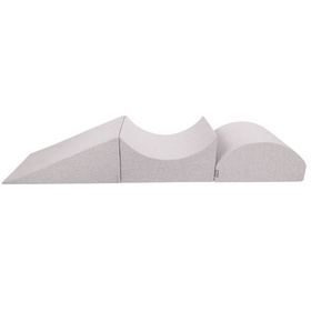 KiddyMoon Aire De Jeux en Mousse avec Rond Piscine à Balles pour Enfants, gris clair: blanc/gris/menthe, Piscine (300 Balles) + Version 4