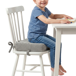 KiddyMoon Coussin Rehausseur De Chaise Enfant, Assise Rehaussée 10 Cm Avec Housse Lavable Et Liens d’Attache, gris foncé, 33x33x10