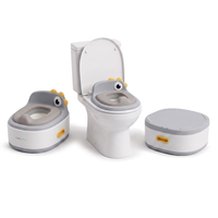 KiddyMoon Pot de Toilette pour Enfants 3 en 1 avec Réducteur et Marchepied, gris, UNI