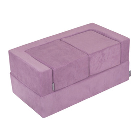 KiddyMoon Canapé en Mousse pour Enfants avec Deux Poufs Pour chambre d'enfant Léger Confortable Polyvalent Housse Amovible Design Moderne Parfait pour Jouer, violet, Canapé/Pouf