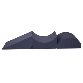 KiddyMoon Aire De Jeux en Mousse avec Rond Piscine à Balles pour Enfants, bleu foncé:perle/gris/transparent/babyblue/menthe, Piscine (200 Balles) + Version 4