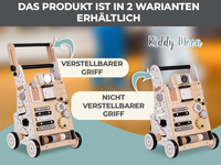 KiddyMoon Trotteur avec un Tableau D'activité, Chariot de Marche pour Bébé, Noir-Blanc, Standard