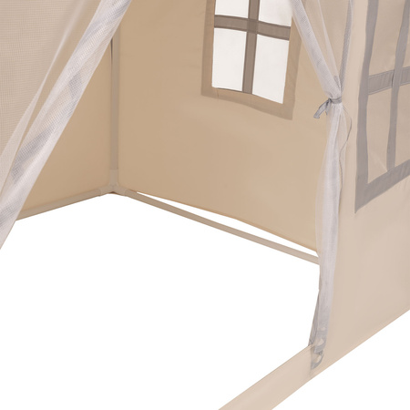 KiddyMoon Tente de Jeux Pour Enfants Maison En Forme De Pavillon Maison Pliable Cabane Enfant Espace Créatif Et Confortable Pour Jouer Intérieur Et Extérieur, blanc-gris: turquoise foncé/beige pastel/vert de gris/saumon, 200 Balles