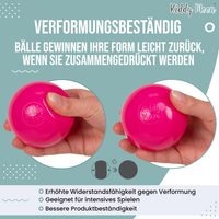 KiddyMoon Balles Colorées Plastique ∅7cm pour Piscine Enfant Bébé Fabriqué en EU, beige pastel/rose poudré/perle/rose foncé , 50 Balles/7cm