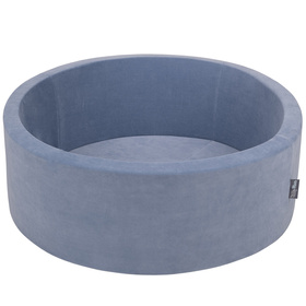 KiddyMoon Velours Piscine à Balles 7Cm pour Bébé Rond Fabriqué en EU, Bleu Glacier