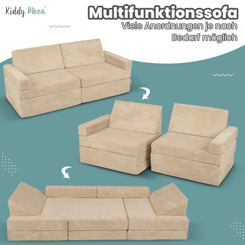 KiddyMoon Canapé Pliant pour Enfants, Canapé Convertible pour Chambre et Salle de Jeux, Matelas au Sol, Mini-Canapé, vert, Canapés
