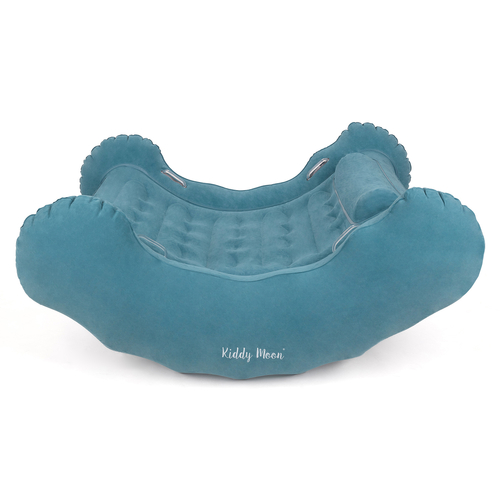 KiddyMoon Fauteuil à Bascule Gonflable À Bascule Pour l'intérieur et l'extérieur avec Poignées Et Pompe, bleu, L