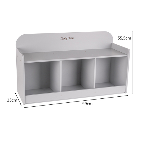 banquette avec étagères pour les enfants KiddyMoon, gris, UNI
