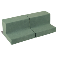 KiddyMoon Velours Aire De Jeux en Mousse pour Enfantsx élément marches PPZV-232, vert forêt, Multi-Taille