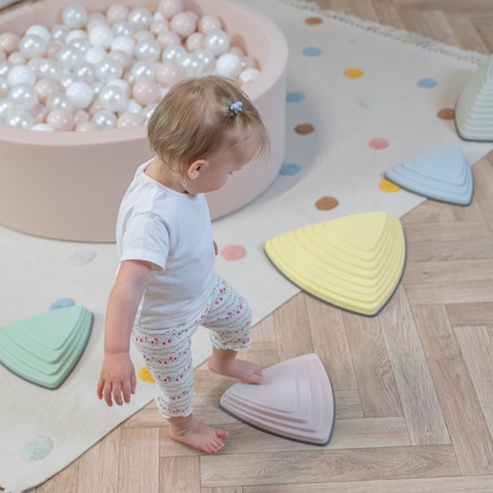 KiddyMoon Pierres de Rivière pour Enfants Pierres d'équilibre River Stones Jeu Sensoriel Motricité l'équilibre Coordination Force Parcours d'obstacles, multicolore, 11 Pieces