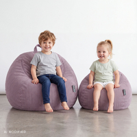KiddyMoon pouf enfant rangement jouets zippé fonction assise polyester, violet, sac