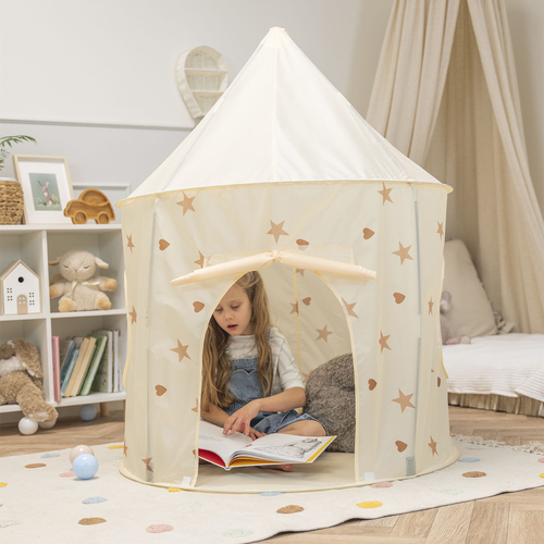 Tente De Jeu Avec Tunnel Pop Up Stimule Fantaisie Et Mouvement, beige clair, tunnel + tente