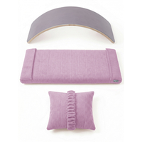 KiddyMoon Planche D'équilibre en Bois Enfant Avec Matelas et Oreiller Balance Board, naturel/violet clair,
