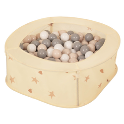 NK-200X piscine aire de jeux pliable avec balles, Beige Clair: Beige Pastel/Gris/Blanc,