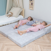 KiddyMoon Canapé Pliant pour Enfants, Canapé Convertible pour Chambre et Salle de Jeux, Matelas au Sol, Mini-Canapé, gris clair, Canapés