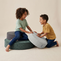 KiddyMoon Ensemble 3 Modules en Mousse pour Enfants pour Chambre D'enfant, ciemnoszary-jasnoszary-zielony