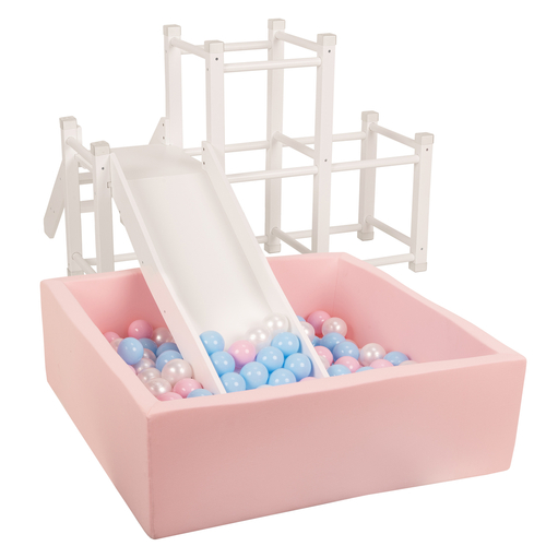 KiddyMoon aire de jeux en bois avec toboggan pour enfants, , UNI