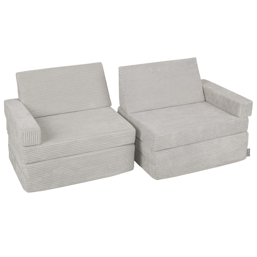KiddyMoon Canapés Pliant pour Enfants Canapé-Lit Convertible Bébés-Canapé Lit Coucher Salle de Jeux Pliable Matelas au Sol Mini-Canapé Chaise-Lit, gris clair, Canapés
