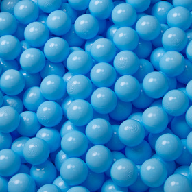 KiddyMoon Balles pour Piscine Colorées ∅6cm Plastique Enfant Bébé Fabriqué en EU, baby blue, 100 Balles/6cm
