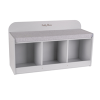 banquette avec étagères pour les enfants KiddyMoon, gris/gris clair, UNI