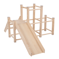 KiddyMoon aire de jeux en bois avec toboggan pour enfants, , UNI
