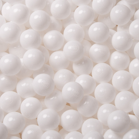 KiddyMoon Balles pour Piscine Colorées ∅6cm Plastique Enfant Bébé Fabriqué en EU, blanc, 1200 Balles/6cm