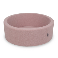 KiddyMoon Piscine à Balles Boules 7 cm pour un Remplissage plus Généreux Pour Bébés au Housse Teddy, Convient dès 8 Mois, rose, 90x30cm/SANS balles