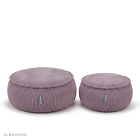 KiddyMoon Pouf enfant en mousse avec housse amovible, gris clair, L