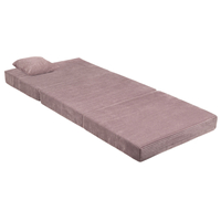 KiddyMoon Matelas Enfant Pliable en Mousse Matelas Pouf pour Tout-Petits, Chambre d'Enfant, violet, Matelas avec Oreiller