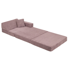 KiddyMoon Fauteuil Enfant Convertible en Mousse, Fauteuil pour Enfants Chaise pour Chambre d'Enfants Matelas Pliable Matelas Fauteuil Relax Fauteuil Douillet, violet, Fauteuil avec Oreiller