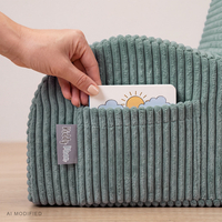 KiddyMoon fauteuil enfant à poche, housse zippée, assise confortable, vert, Taille unique