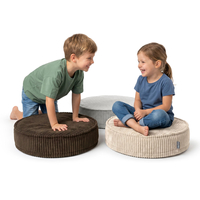 KiddyMoon Ensemble 3 Modules en Mousse pour Enfants pour Chambre D'enfant, gris clair-beige-brun, Mx3