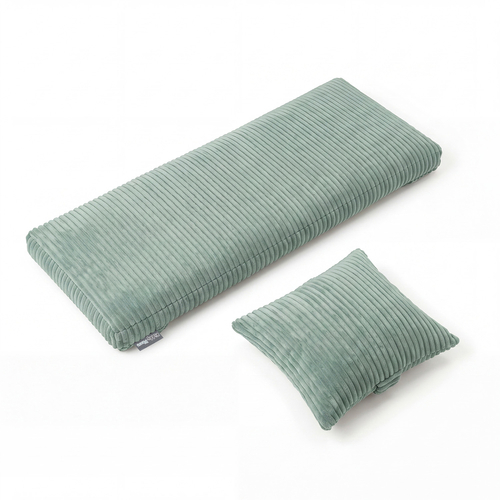 KiddyMoon Matelas avec Oreiller Set pour Planche D'équilibre Housse Amovible en Tissu Côtelé, vert, Matelas/Oreiller