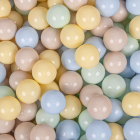 NK-200X piscine aire de jeux pliable avec balles, beige clair: beige pastel/bleu pastel/jaune pastel/menthe, 400 Balles