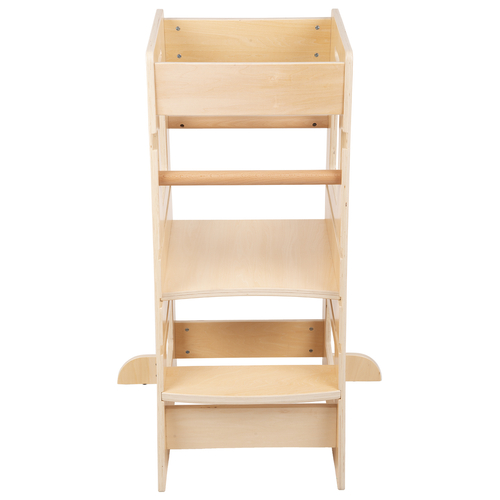 KiddyMoon Tour D'Apprentissage/D'Observation Montessori pour Enfant en Bois 3 Hauteurs Réglables Pieds Anti-Bascule, Naturel, 91,5x39,3x49,4