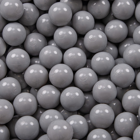KiddyMoon Balles Colorées Plastique ∅7cm pour Piscine Enfant Bébé Fabriqué en EU, gris, 300 Balles/7cm