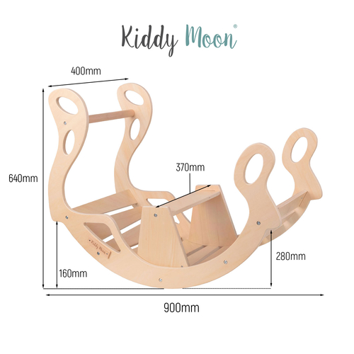 KiddyMoon Bascule pour Enfants Rocker Bébé Balancelle, blanc, 90,6x39x69 cm