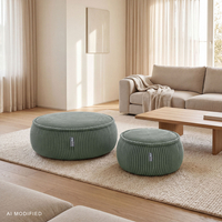 KiddyMoon Pouf enfant en mousse avec housse amovible, gris clair, L