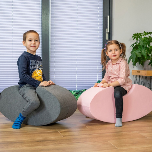 KiddyMoon Hopper Bascule-Sauteur pour les Enfants Bébé Balancelle Bean, gris foncé, 78x35x25cm