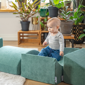 KiddyMoon aire de jeux velours mousse pente L/colline/tunnel/marché, vert forêt, Multi-Taille