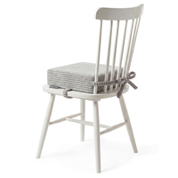 KiddyMoon Coussin Rehausseur De Chaise Enfant, Assise Rehaussée 10 Cm Avec Housse Lavable Et Liens d’Attache, gris clair, 33x33x10