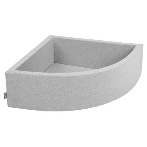 KiddyMoon Piscine à Balles ∅ 7Cm pour Bébé Quart Angulaire Fabriqué En UE, gris clair: beige pastel/jaune pastel/blanc/menthe/rose poudré, 90x30cm/300 balles