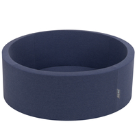 KiddyMoon Piscine à Balles ∅ 7Cm pour Bébé Rond Fabriqué En UE, bleu foncé, 90x30cm/200 Balles