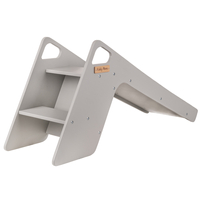 KiddyMoon Toboggan En Bois pour Enfants 2 en 1 Chaise Bébé, gris, Grand