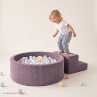 KiddyMoon ANAFI parcours en mousse à deux marches pour enfant, violet, Multi-Taille