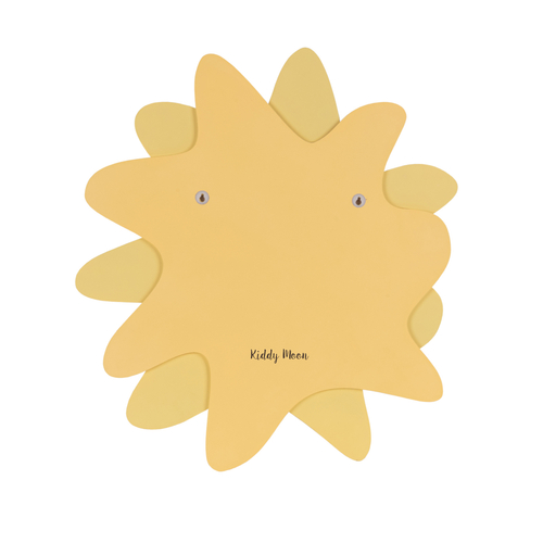 Déco murale KiddyMoon Relief 3D décoration en bois contreplaqué, soleil : jaune, UNI