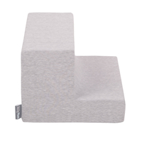 KiddyMoon Aire De Jeux en Mousse avec Rond Piscine à Balles pour Enfants, gris clair: gris/blanc/turquoise, Piscine (100 Balles) + Marches