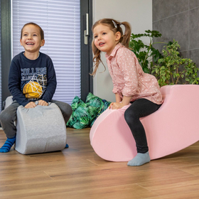 KiddyMoon Hopper Bascule-Sauteur pour les Enfants Bébé Balancelle Bean, rose, 78x35x25cm